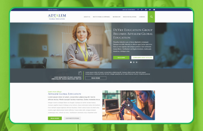 Adtalem Global Education Web Portal Redesign