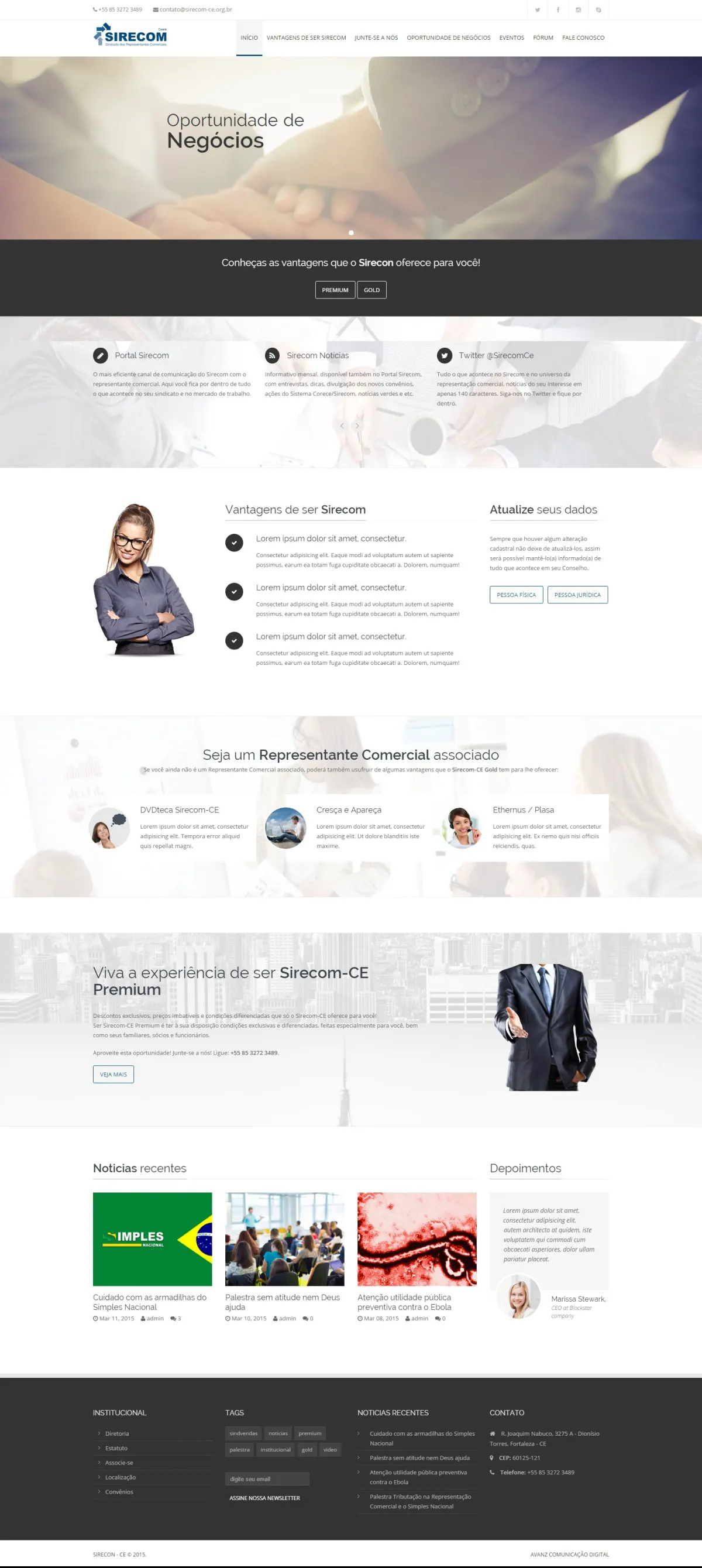 Website print for Sirecom CE Institutional Website