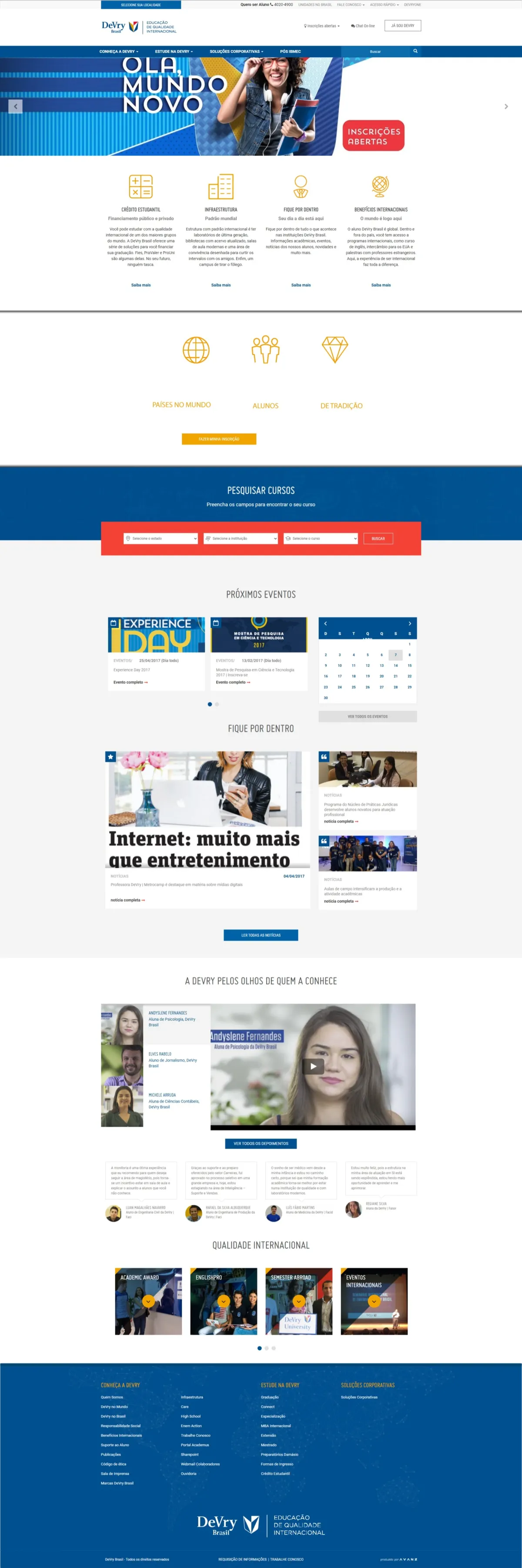 Website print for DeVry Brasil Portal